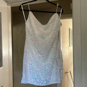 Iridescent sequined dress